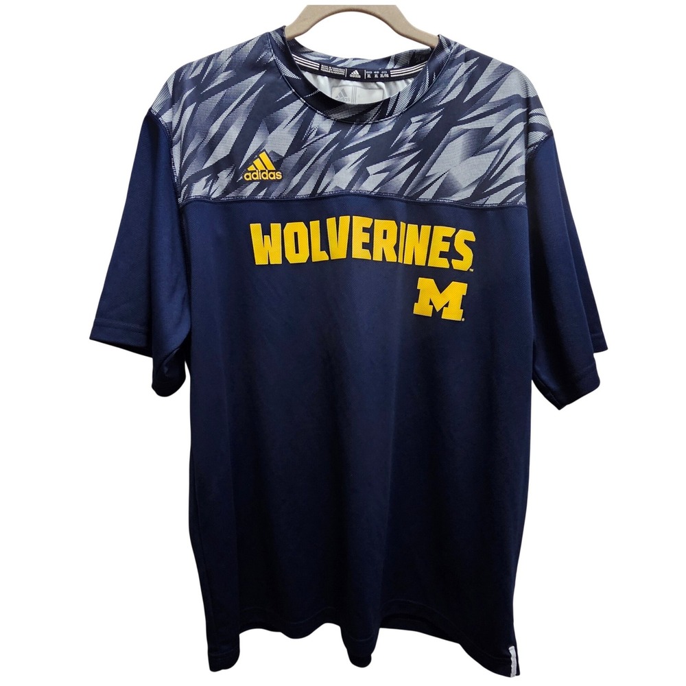 Adidas Michigan Wolverines Mens XL Navy Blue Performance Graphic T-Shirt NCAA